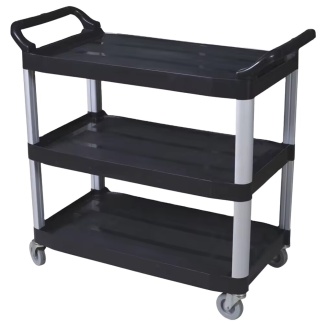 Large Black Service Cart, Cap. 200 Lbs.
